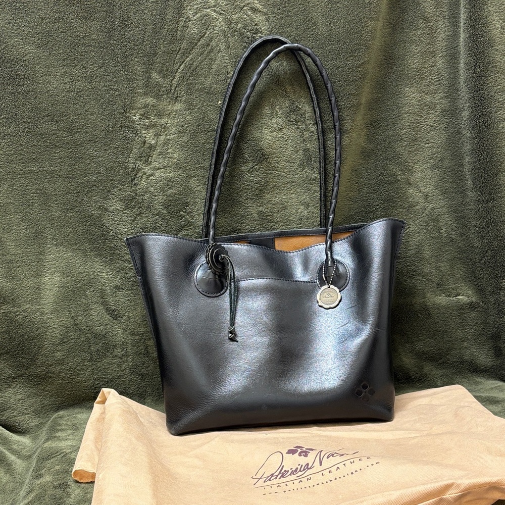 Patricia Nash Black Leather Tote